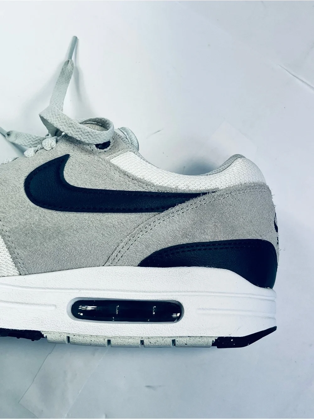 Nike Air Max 1 Essential Sneakers #FZ5808-103 White Gray Navy Blue Men's : 8.5